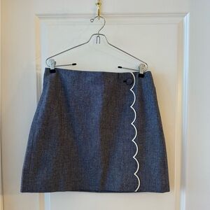 J.Crew Chambray Scalloped Skirt